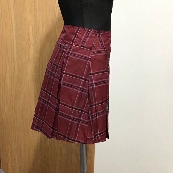No Boundaries Red Plaid Pleated Micro Mini Skirt Size New X-Small - Picture 4 of 13